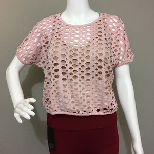 NWT Hole Pattern Crop Top - Pink (S)